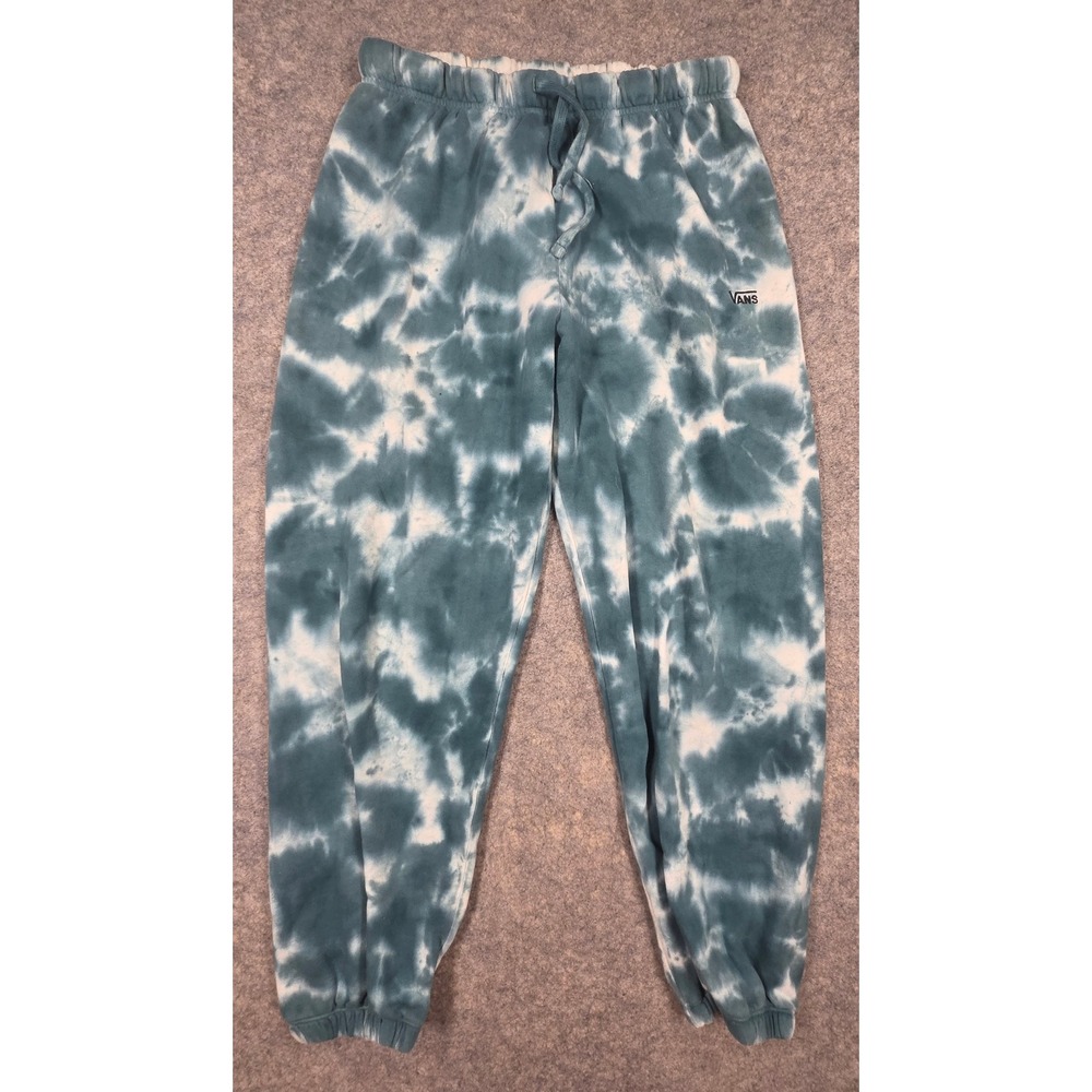 Vans Teal White Tie Dye Fleece Jogger Sweatpants Mens Medium
